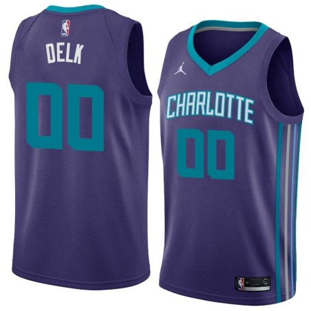 Dark_Purple Tony Delk Hornets #00 Twill Basketball Jersey FREE SHIPPING