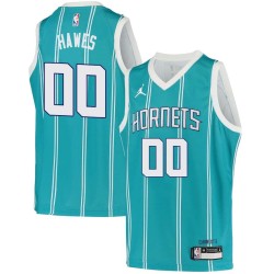 Teal2 Spencer Hawes Hornets #00 Twill Basketball Jersey FREE SHIPPING