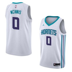 White2 Jeff McInnis Hornets #0 Twill Basketball Jersey FREE SHIPPING