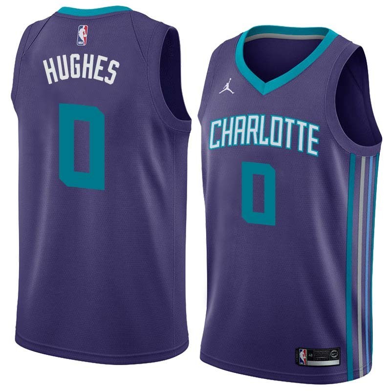 Dark_Purple Larry Hughes Hornets #0 Twill Basketball Jersey FREE SHIPPING