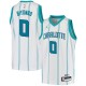 White Bismack Biyombo Hornets #0 Twill Basketball Jersey FREE SHIPPING