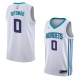 White2 Bismack Biyombo Hornets #0 Twill Basketball Jersey FREE SHIPPING