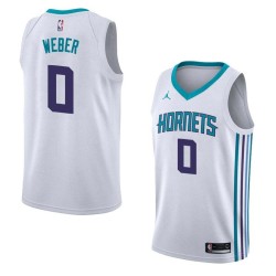 White2 Briante Weber Hornets #0 Twill Basketball Jersey FREE SHIPPING