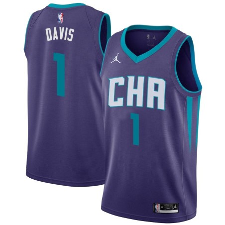 Dark_Purple_CHA Baron Davis Hornets #1 Twill Basketball Jersey FREE SHIPPING