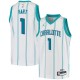 White Jason Hart Hornets #1 Twill Basketball Jersey FREE SHIPPING