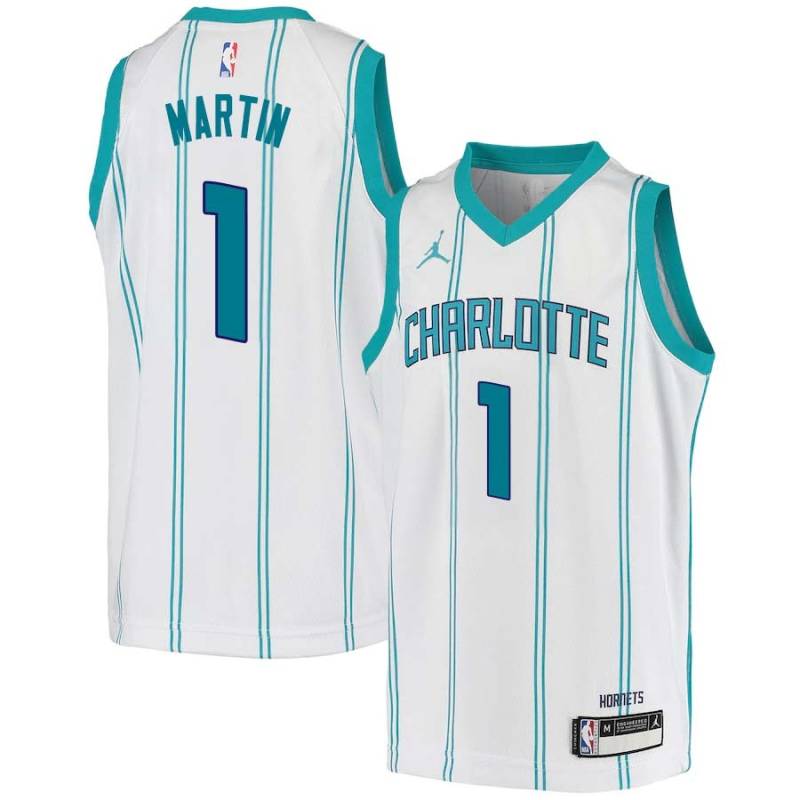 White Cartier Martin Hornets #1 Twill Basketball Jersey FREE SHIPPING