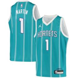 Teal2 Cartier Martin Hornets #1 Twill Basketball Jersey FREE SHIPPING