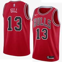 Red Kendall Gill Twill Basketball Jersey -Bulls #13 Gill Twill Jerseys, FREE SHIPPING