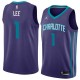 Dark_Purple Courtney Lee Hornets #1 Twill Basketball Jersey FREE SHIPPING