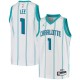 White Courtney Lee Hornets #1 Twill Basketball Jersey FREE SHIPPING