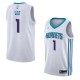 White2 Courtney Lee Hornets #1 Twill Basketball Jersey FREE SHIPPING