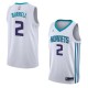 White2 Scott Burrell Hornets #2 Twill Basketball Jersey FREE SHIPPING