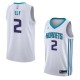 White2 Melvin Ely Hornets #2 Twill Basketball Jersey FREE SHIPPING