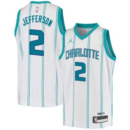 White Dontell Jefferson Hornets #2 Twill Basketball Jersey FREE SHIPPING