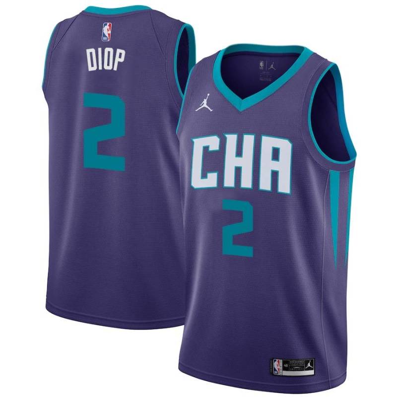 Dark_Purple_CHA DeSagana Diop Hornets #2 Twill Basketball Jersey FREE SHIPPING