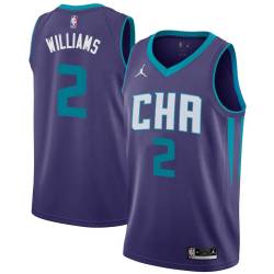 Dark_Purple_CHA Marvin Williams Hornets #2 Twill Basketball Jersey FREE SHIPPING