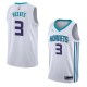 White2 Khalid Reeves Hornets #3 Twill Basketball Jersey FREE SHIPPING