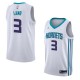 White2 Jeremy Lamb Hornets #3 Twill Basketball Jersey FREE SHIPPING