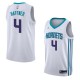 White2 Scott Haffner Hornets #4 Twill Basketball Jersey FREE SHIPPING