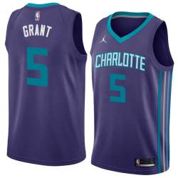 Dark_Purple Greg Grant Hornets #5 Twill Basketball Jersey FREE SHIPPING