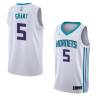 White2 Greg Grant Hornets #5 Twill Basketball Jersey FREE SHIPPING
