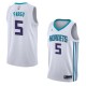 White2 Jannero Pargo Hornets #5 Twill Basketball Jersey FREE SHIPPING