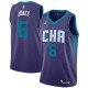 Dark_Purple_CHA Eddie Jones Hornets #6 Twill Basketball Jersey FREE SHIPPING