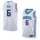 White2 Shelvin Mack Hornets #6 Twill Basketball Jersey FREE SHIPPING