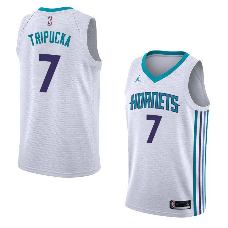 White2 Kelly Tripucka Hornets #7 Twill Basketball Jersey FREE SHIPPING