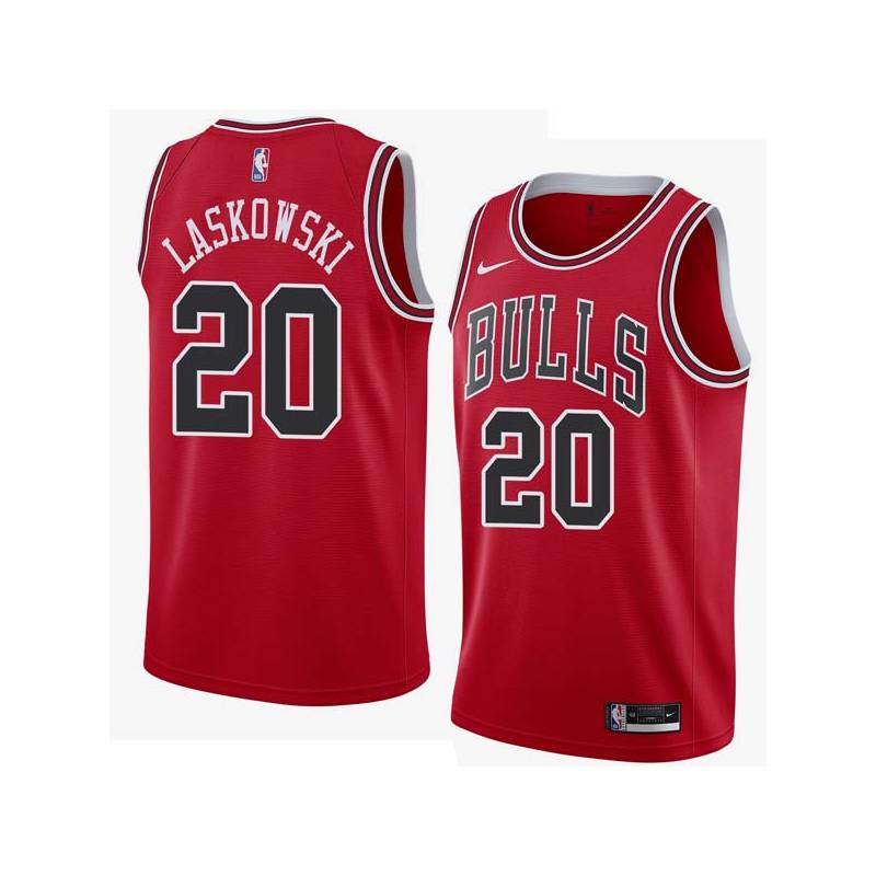 Red John Laskowski Twill Basketball Jersey -Bulls #20 Laskowski Twill Jerseys, FREE SHIPPING