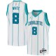 White D.J. White Hornets #8 Twill Basketball Jersey FREE SHIPPING