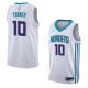 White2 Andre Turner Hornets #10 Twill Basketball Jersey FREE SHIPPING