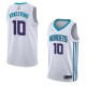 White2 B.J. Armstrong Hornets #10 Twill Basketball Jersey FREE SHIPPING