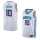 White2 Keith Bogans Hornets #10 Twill Basketball Jersey FREE SHIPPING