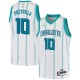 White Joel Przybilla Hornets #10 Twill Basketball Jersey FREE SHIPPING