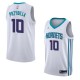 White2 Joel Przybilla Hornets #10 Twill Basketball Jersey FREE SHIPPING