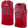 Stacey King Twill Basketball Jersey -Bulls #21 King Twill Jerseys, FREE SHIPPING
