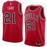 Red Cory Carr Twill Basketball Jersey -Bulls #21 Carr Twill Jerseys, FREE SHIPPING