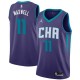 Dark_Purple_CHA Vernon Maxwell Hornets #11 Twill Basketball Jersey FREE SHIPPING