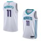 White2 Josh McRoberts Hornets #11 Twill Basketball Jersey FREE SHIPPING