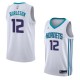 White2 Kevin Burleson Hornets #12 Twill Basketball Jersey FREE SHIPPING