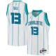 White Kendall Gill Hornets #13 Twill Basketball Jersey FREE SHIPPING