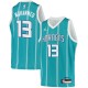 Teal2 Nazr Mohammed Hornets #13 Twill Basketball Jersey FREE SHIPPING