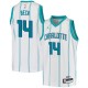 White Corey Beck Hornets #14 Twill Basketball Jersey FREE SHIPPING