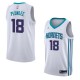 White2 Miles Plumlee Hornets #18 Twill Basketball Jersey FREE SHIPPING