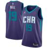 Dark_Purple_CHA Raja Bell Hornets #19 Twill Basketball Jersey FREE SHIPPING