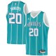 Teal2 Jeff Sanders Hornets #20 Twill Basketball Jersey FREE SHIPPING