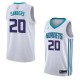 White2 Jeff Sanders Hornets #20 Twill Basketball Jersey FREE SHIPPING