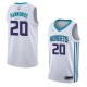 White2 Tom Hammonds Hornets #20 Twill Basketball Jersey FREE SHIPPING