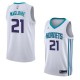 White2 Jamaal Magloire Hornets #21 Twill Basketball Jersey FREE SHIPPING